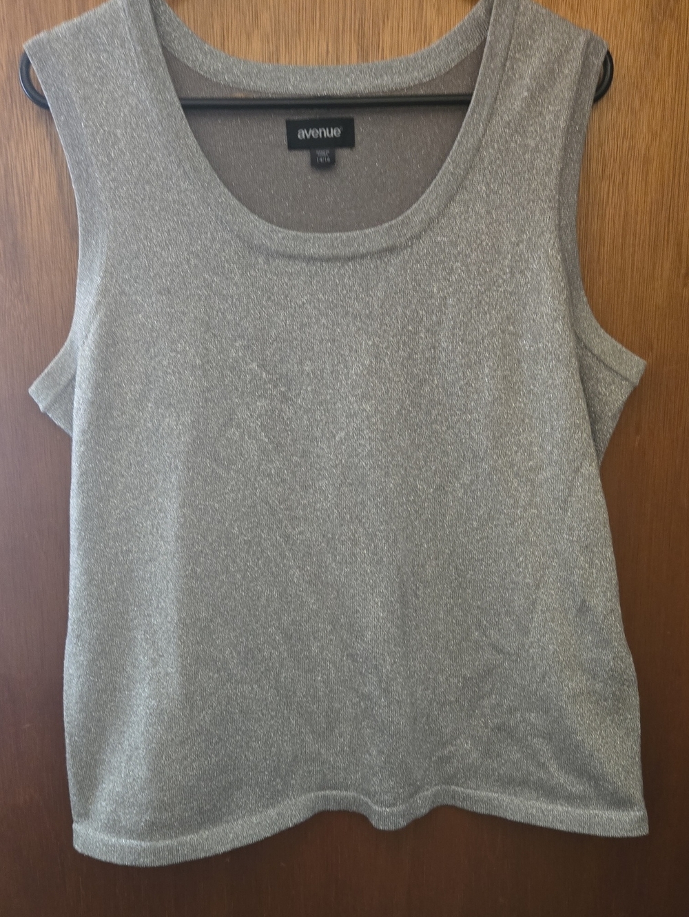 Avenue Shimmery Silver Scoop Neck Tank and Coverup jacket.